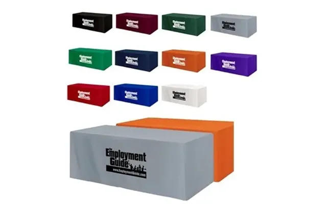 1 Custom Fitted 4-sided Table Cover - Poly Cotton & 8ft Standard