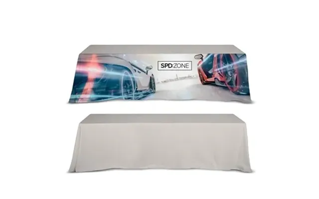 1 Promotional Displaysplash 8' Table Throw - Wrinkle Resistant &
