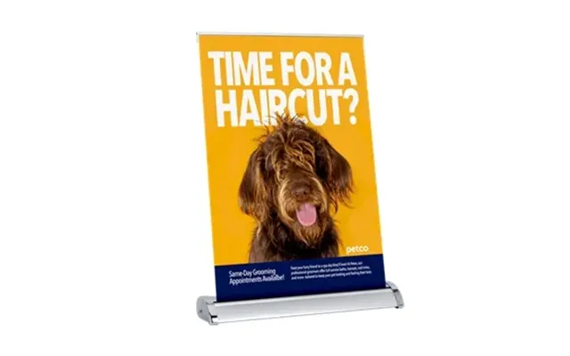 1 Promotional Retractable Tabletop Banner - Aluminum Base