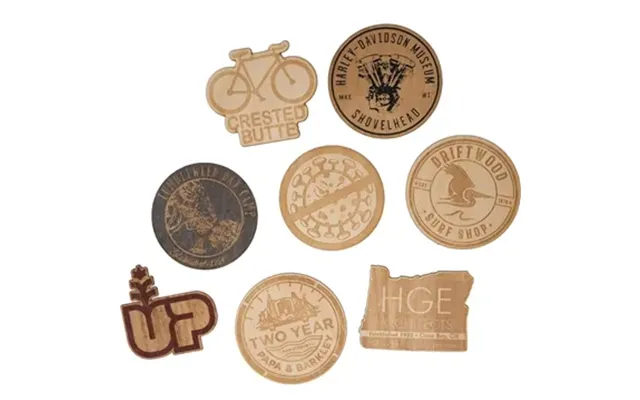 1 Promotional Wood Stickers 3 W X 3 H - Real Veneer