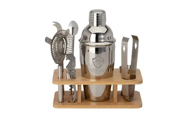 10 Custom Brandy 7-piece Cocktail Set - Stainless Steel & Bamboo