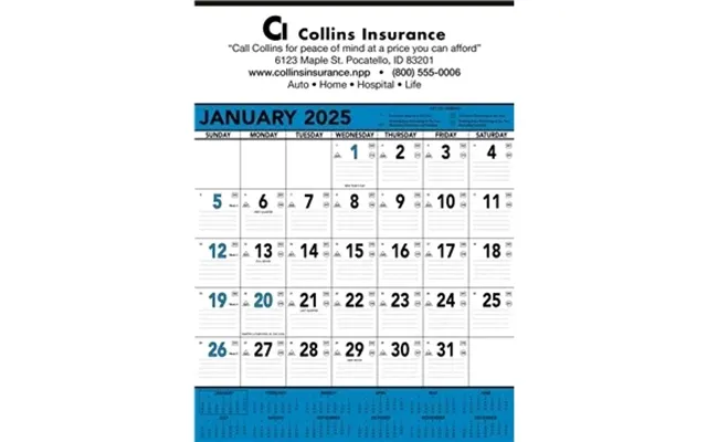 100 Custom Calendars Triumph Calendars Blue & Black Contractor 