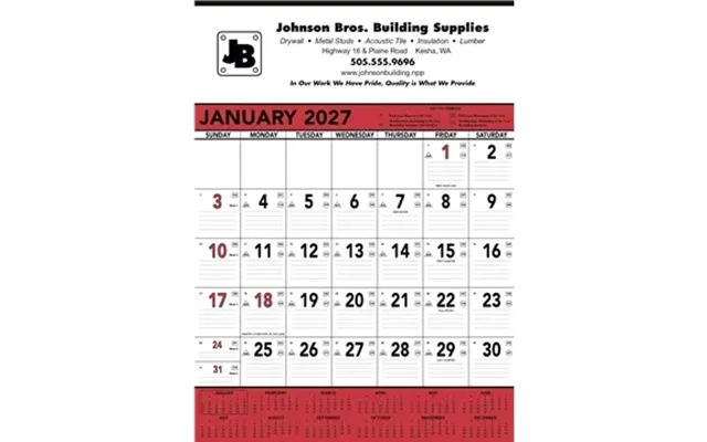 100 Custom Calendars Triumph Calendars Red & Black Contractor Memo 