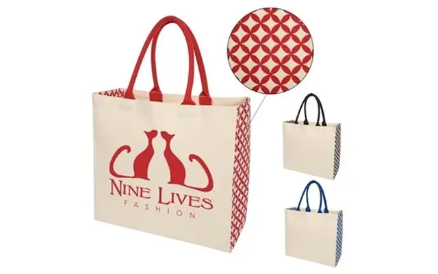 100 Custom Catalina 10 Oz. Cotton Canvas Tote Bag - 18 Handles