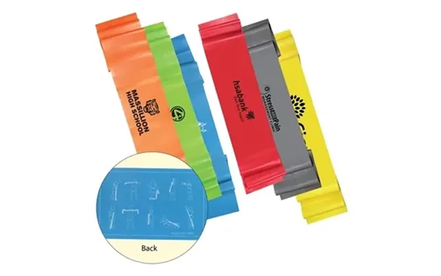 100 Custom Exercise Stretch Band - Latex & Pre-printed Exercises