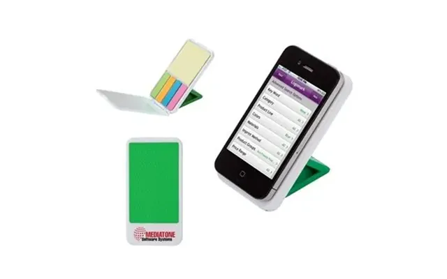100 Custom Mobile Device Stand With Sticky Notes - Silicone Pad
