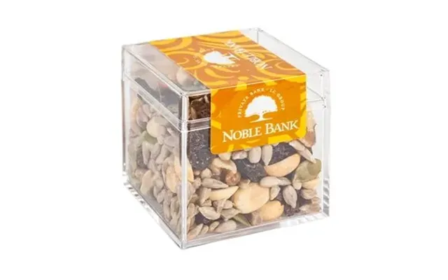 100 Custom Sweet Boxes With Raisin Nut Trail Mix - Clear Cube