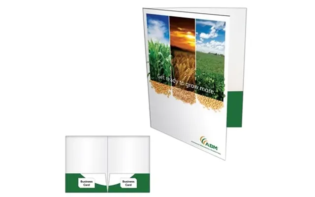 100 Customized 2 Glued Pocket Folder With Slits On Both Sides - 