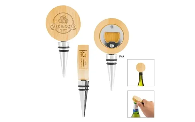 100 Customized Bamboo Wine Stopper With Bottle Opener