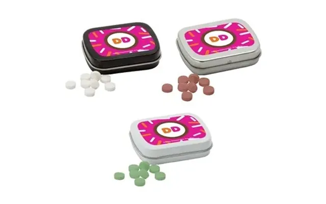 100 Customized Sugar Free Mints In A Small Rectangular Hinged Tin 