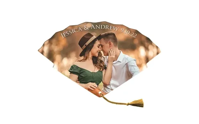 100 Customized Tassel Wedding Hand Fan Tassel Included - Laminated 
