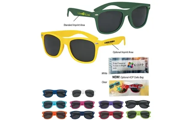 100 Customized Velvet Touch Malibu Sunglasses - Uv400 Protection
