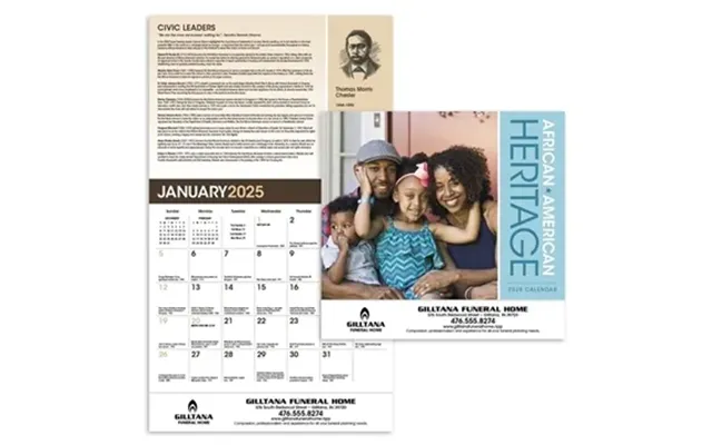 100 Promotional Calendars African-american Heritage Family - 