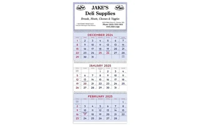 100 Promotional Calendars Red & Blue Commercial Planner - 14 Month 