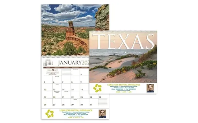 100 Promotional Calendars Texas - Fsc Certified