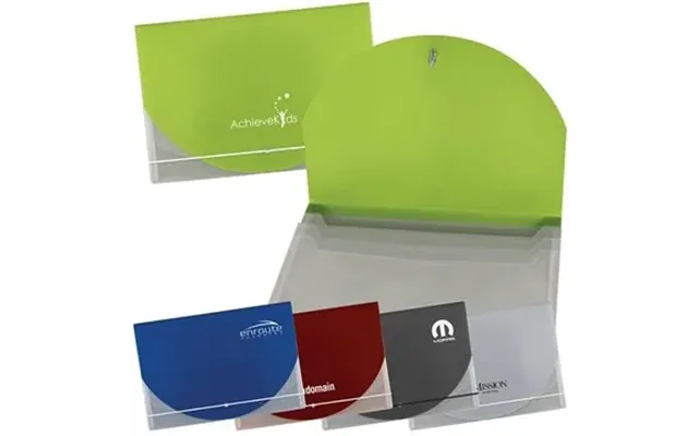 100 Promotional Color Flap Translucent Document Holder - Accordion 