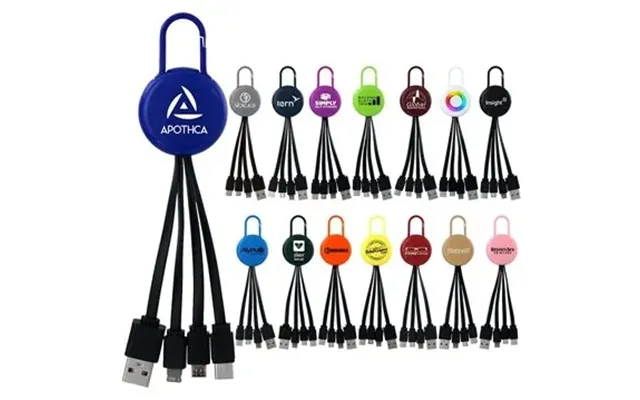 100 Promotional Colorful Clip 3 In 1 Charging Cable - Multi-device 