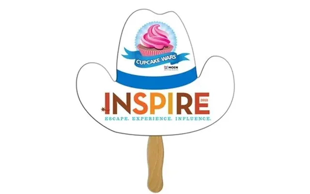 100 Promotional Cowboy Hat Hand Fan Full Color 1 Side - Paper 