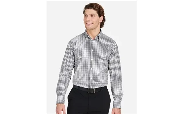 12 Custom Devon & Jones Crownlux Performance Men's Gingham Shirt - 