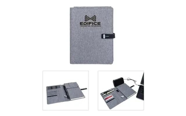 12 Promotional Binghamton Rpet Padfolio W Wireless Phone Charger 