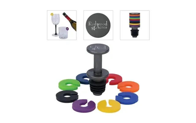 150 Custom Rocco Aluminum Bottle Stopper With Glass Markers