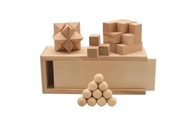 150 Customized 3-in-1 Wooden Puzzle Boxed Set - Natural Wood