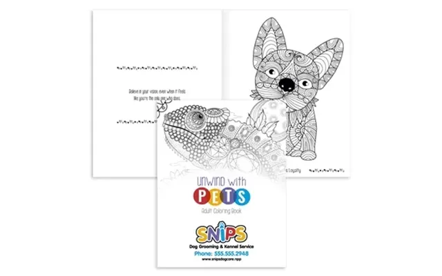 150 Customized Good Value Unwind With Pets Adult Coloring Book - 