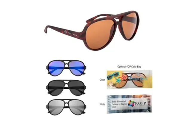 150 Customized Rubberized Recycled Frame Aviator Sunglasses - 