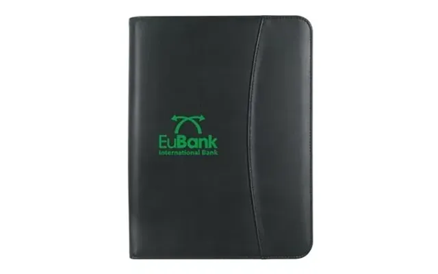 20 Customized Leather Look Zippered Portfolio With Calculator - 