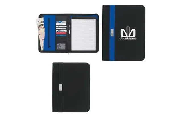 20 Promotional Contemporary Zippered Portfolio - Multi Pocket & 
