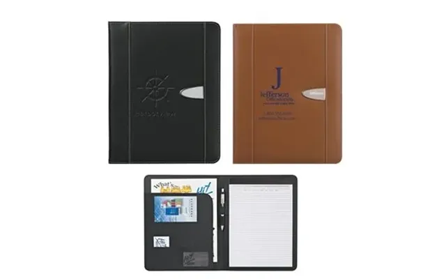 20 Promotional Eclipse Bonded Leather Portfolio - Multiple Pockets 