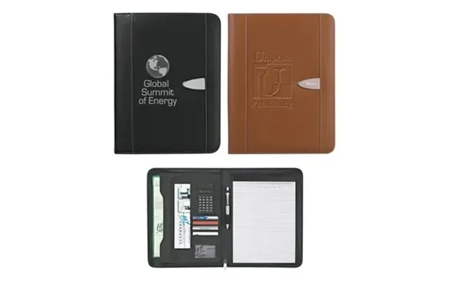 20 Promotional Eclipse Bonded Leather Zippered Portfolio With 