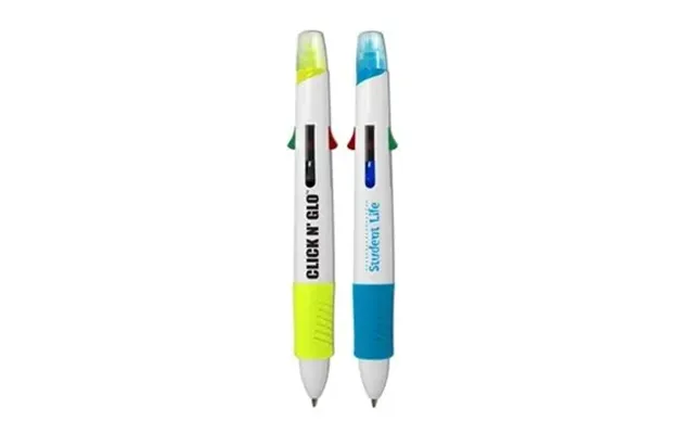 200 Custom Click N' Glo - 5 In 1 Highlighter & 4 Color Pen Combo