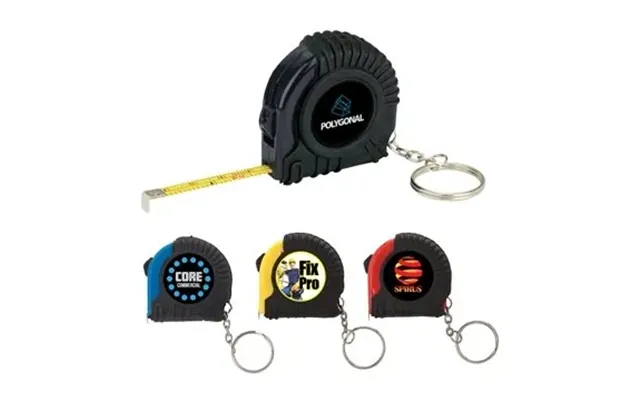200 Promotional Gosto Mini Tape Measure Keyring - Rubber Grip