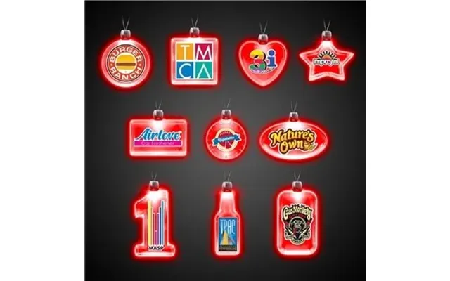 204 Custom Red Light Up Pendant Necklaces - Led Multi-mode