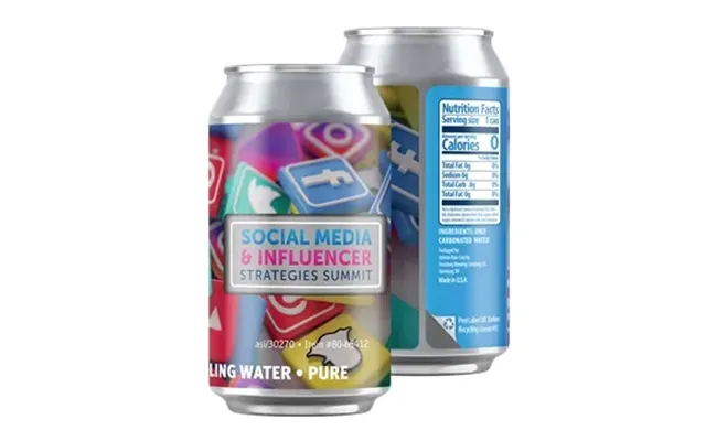 240 Promotional 12 Oz Sparkling Canned Water, Full Color Digital - 