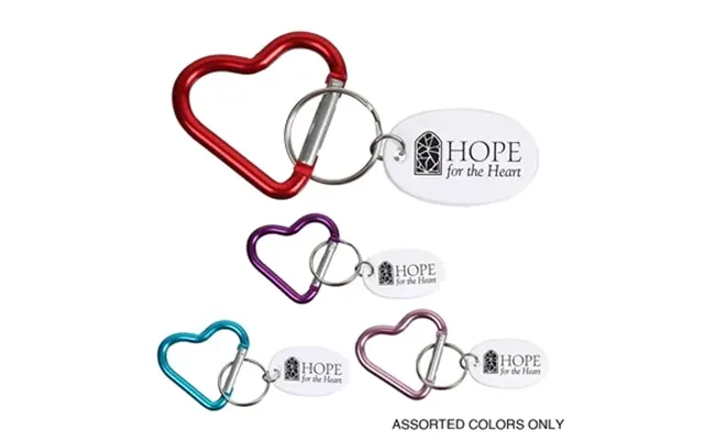 240 Promotional Mini Heart Carabiner - Retractable & Key Ring
