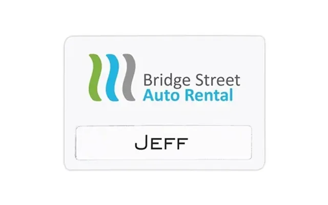 25 Custom Atlanta Economy Name Badge Standard Size 3 X 2 - .