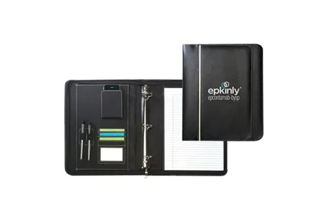 25 Customized Leatherette Zippered Binder Padfolio - 3-ring