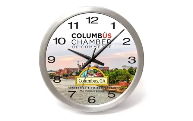 25 Promotional Bridge 14 Brushed Metal Wall Clock - Shatter