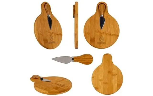 25 Promotional Small Bamboo Cutting Board With Cheese Knife - 
