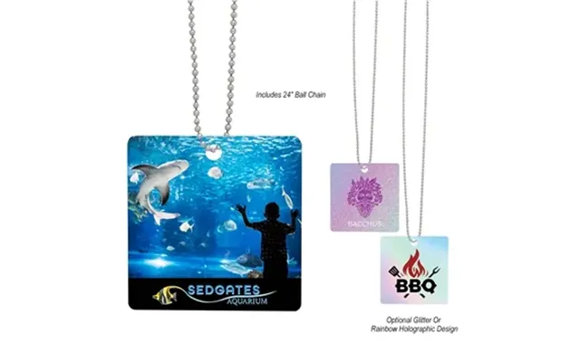 250 Custom Acrylic Charm With Chain - Square