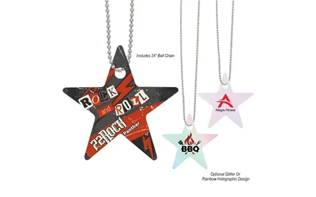 250 Custom Acrylic Charm With Chain - Star