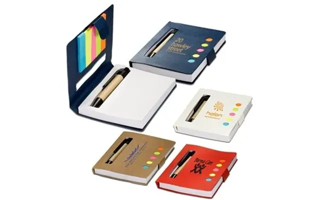 250 Custom Eco Stowaway Sticky Jotter With Pen - Recycled ..