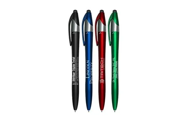 250 Custom Iwriter Triple Twist - 3 Color Ink Pen & Stylus