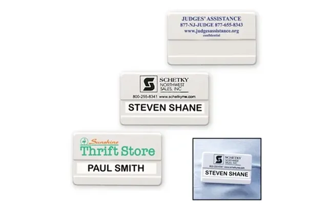 250 Custom Large Plastic Name Badge With Safety Pin