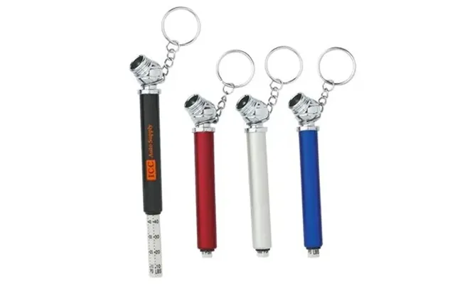 250 Custom Mini Tire Gauge Key Chain - Aluminum & 50 Psi