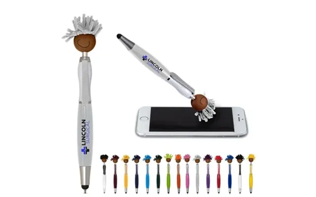 250 Custom Multi-culture Moptoppers Screen Cleaner With Stylus Pen 