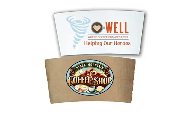 250 Custom Paper Coffee Sleeve, Full Color Digital - Ribbed Grip