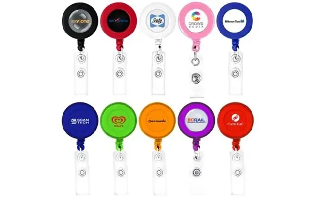 250 Custom Round Retractable Badge Holder - 30-inch